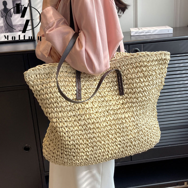 짚으로 엮은 토트백, 캐주얼한 스타일, 넉넉한 수납 공 - Luxury Bags Tote 리뷰 및 가격