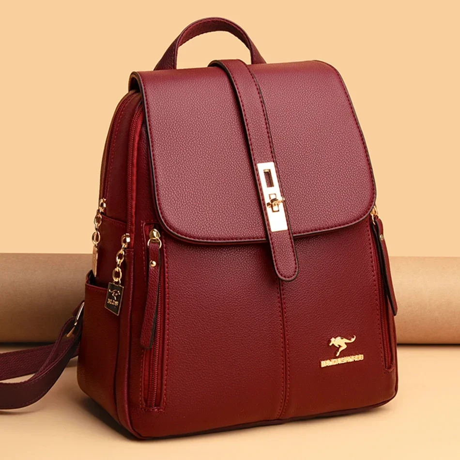 여성 가죽 대용량 배낭 여자를위한 고품질 빈티지 학교  - Luxury Bags Leather 리뷰 및 가격